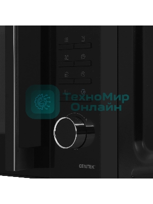 Микроволновая печь Centek CT-1563 черный, 23 л, 800 Вт, переключатели - кнопки, поворотный механизм