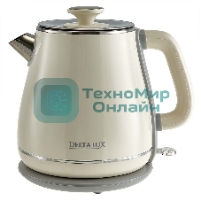 Чайник электрический Delta LUX DE-1019 (1,8 л, металл/пластик) белый