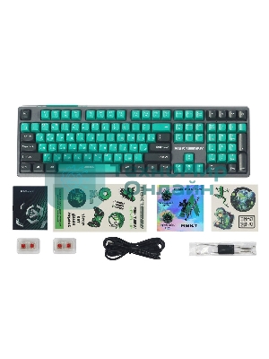 Клавиатура Raskat KM004 проводная, USB Type-A, зелёный/серый