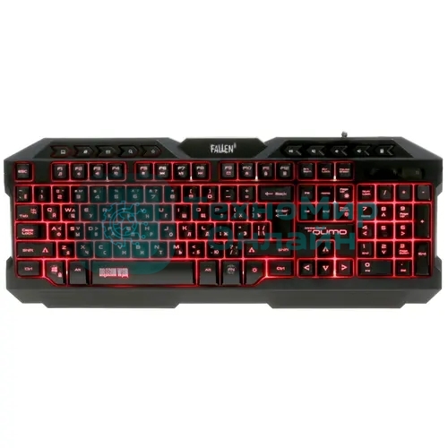 Клавиатура проводная игровая Qumo Fallen 2 K56, проводная, 104 + 10 клавиш мультимедиа, встроенные подсветки общая + кнопок 3 цвета