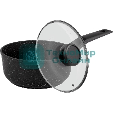 Ковш Maunfeld Galaxite MF18GLX01SP из литого алюминия со стеклянной крышкой, 18 см, 1,6 л