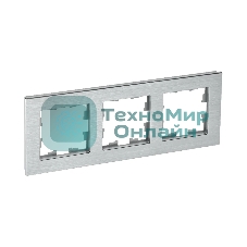 Рамка 3-местная IEK BRITE РУ-3-1-БрА (BR-M32-M-K47) металл алюминий