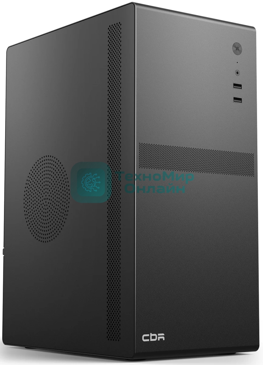 Компьютерный корпус CBR mATX Minitower V201, без БП, 2хUSB 2.0, HD Audio+Mic, черный PCC-MATX-V201-WPSU