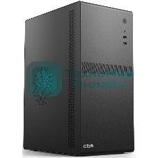 Компьютерный корпус CBR mATX Minitower V201, без БП, 2хUSB 2.0, HD Audio+Mic, черный PCC-MATX-V201-WPSU