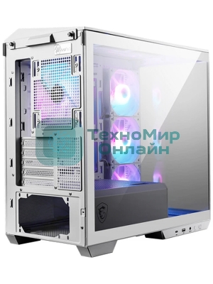 Компьютерный корпус MSI MAG Pano M100R PZ White , Micro-ATX, 1xUSB 3.2 Gen 1, 1xUSB 3.2 Gen2 Type-C, 4x120мм ARGB Fan, ARGB+PWM Control Board, TG, WHITE