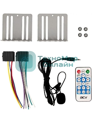 Автомагнитола ACV AVS-2100BM, 2 DIN, Bluetooth, USB Type-A, AUX, пульт ДУ