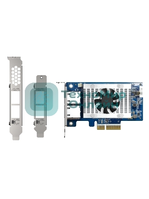 Сетевая карта QNAP QXG-10G2T-X710 LAN Expansion Card, PCIe Gen 3, Two 10GbE (10G/5G/2.5G/1G/100M)) Ports with SR-IOV and iSCSI, Block-based, Supports Multiple Virtual Disk Modes