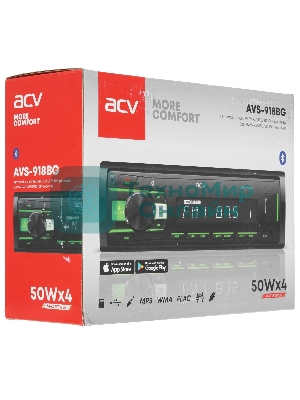Автомагнитола ACV AVS-918BG, 1 DIN, Bluetooth, USB Type-A, AUX