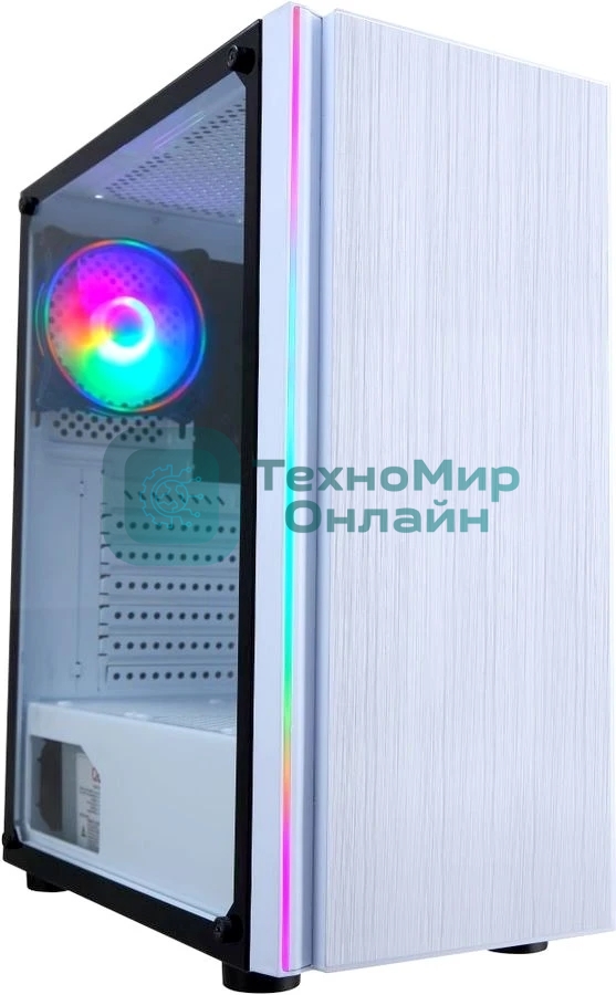 Компьютерный корпус AeroCool/Formula CL-3302W RGb белый без БП ATX 2xUSB 2.0 1xUSB 3.0 audio bott PSU