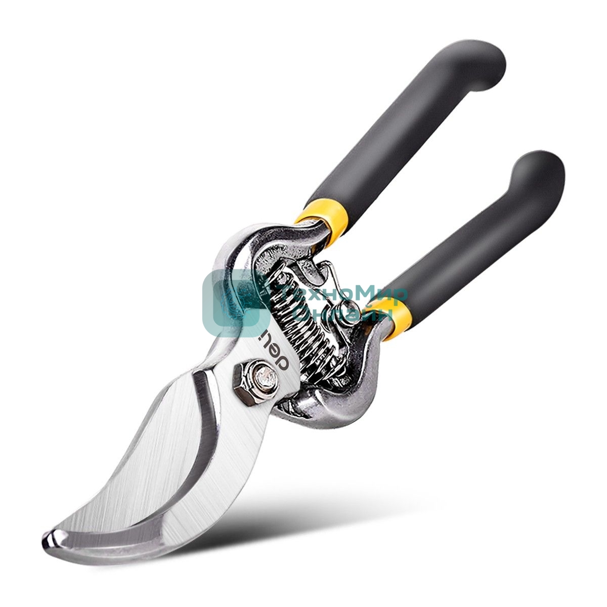 Секатор Deli DL2778 Размер 210 мм. Макс диаметр резки 10 мм. Сталь 55С. Термообработанная поверхность. Ручка из ПВХ.