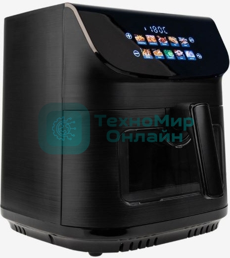 Аэрогриль Eltronic 777-01 черный, 2200 Вт, 9 л, сенсор, 10 программ