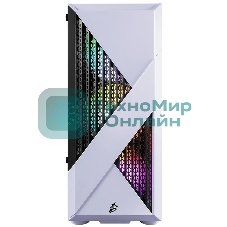 Компьютерный корпус 1STPLAYER FIREROSE F3-A белый, ATX, TG, 4x120мм LED fans inc.