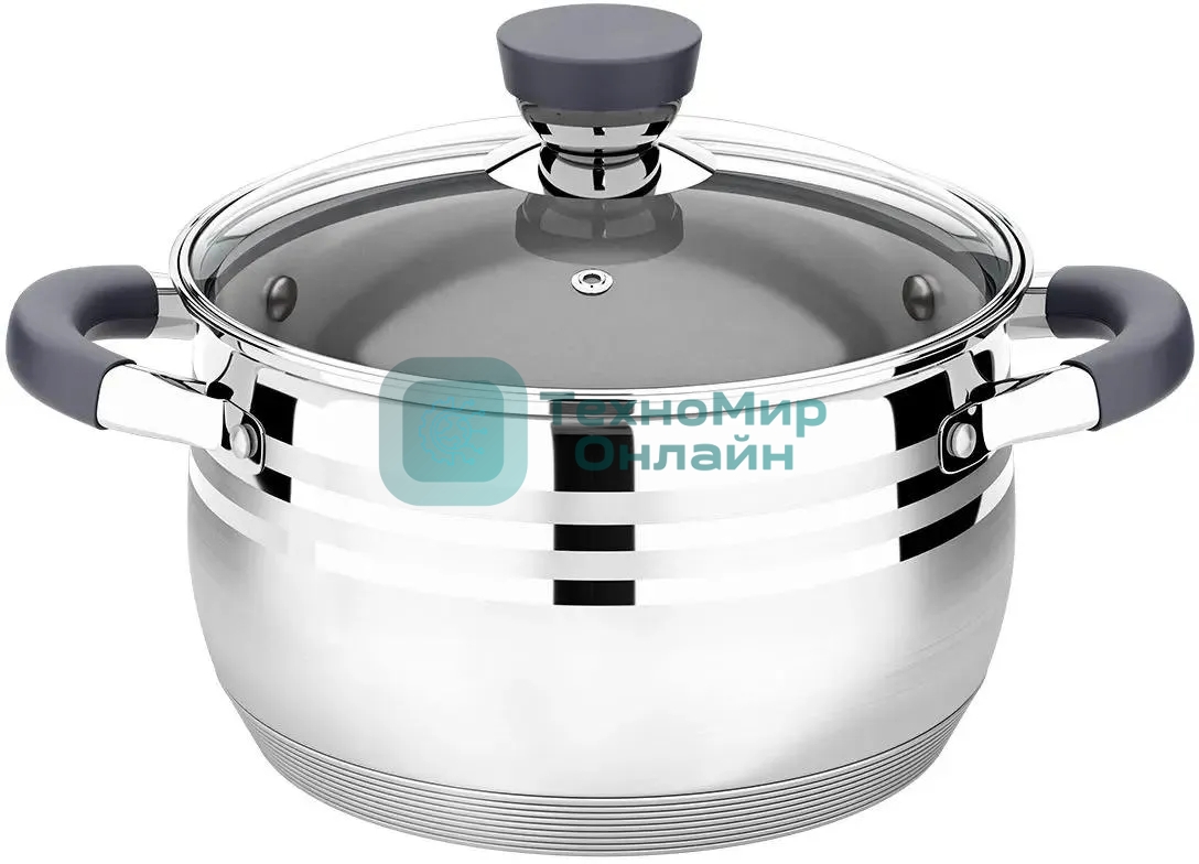 Кастрюля Lara LR02-471 Mercury 2,9 л, 18 см, нержавеющая сталь, с крышкой