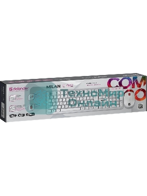 Комплект клавиатура+мышь Defender Milan C-992 беспроводной, USB, 1000 DPI, белый