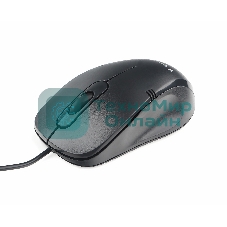 Мышь проводная Gembird MOP-100 черный, 1000 dpi, USB, кнопки - 3