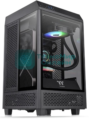 Компьютерный корпус Thermaltake The Tower 100 черный без БП ATX 2x120мм 2xUSB 3.0 1xUSB3.1 audio bott PSU