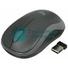 Мышь беспроводная Logitech M186 черный/серый, 1000 dpi, радиоканал, USB, кнопки - 3