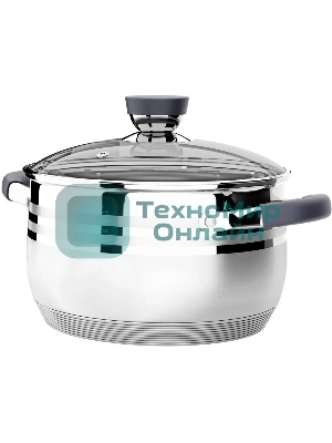 Кастрюля LARA LR02-473 Mercury 4,9 л, 22 см, нержавеющая сталь, с крышкой