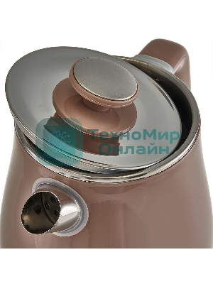 Чайник электрический Delta LUX DE-1019 (1,8 л, металл/пластик) коричневый