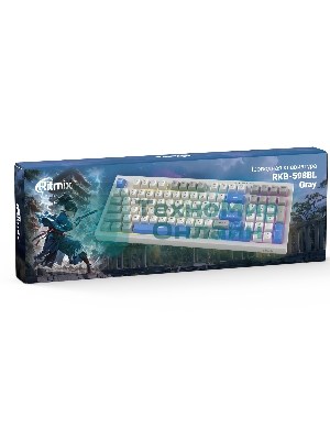 Клавиатура проводная Ritmix RKB-598BL Gray серый-голубой