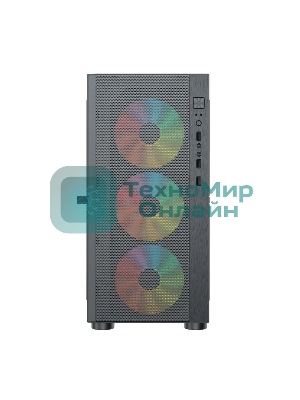 Компьютерный корпус ACD Citadel 104 ATX, черный, USB 3.0x1+USB 2.0x2+HD audio,3x12см F1 ARGb fans at front(Slave fans),1x12см F1 ARGb fan at rear (Master fan)