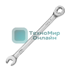 Ключ комбинированный трещоточный Denzel 9 мм, CrV, матовый хром