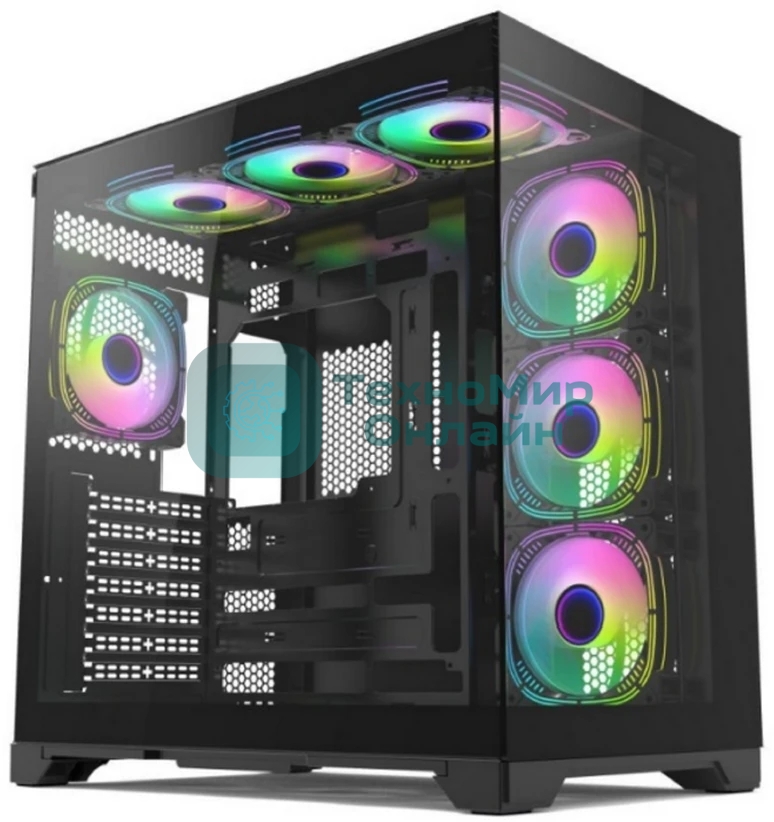 Компьютерный корпус Forza FZ-G42A Seaview TG ATX Case, black, w/o psu, Tempered glass front panel, 1x3,5
