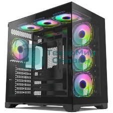 Компьютерный корпус Forza FZ-G42A Seaview TG ATX Case, black, w/o psu, Tempered glass front panel, 1x3,5