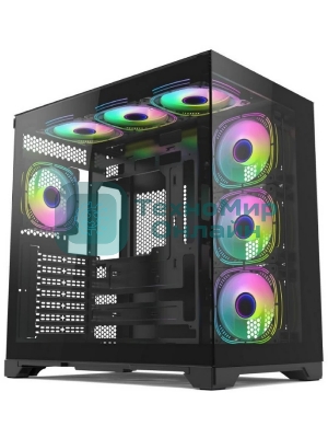 Компьютерный корпус Forza FZ-G42A Seaview TG ATX Case, black, w/o psu, Tempered glass front panel, 1x3,5