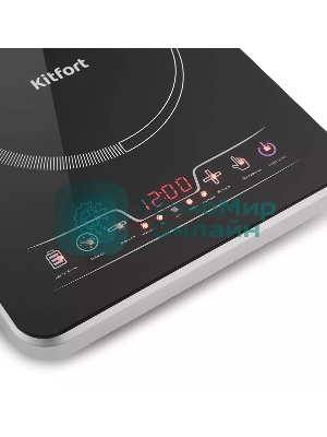 Плита настольная электрическая Kitfort КТ-102 черный, стеклокерамика