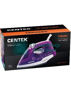 Утюг Centek CT-2348 фиолетовый, 1600 Вт, 20 г/мин, 80 г/мин, 200 мл