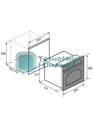 Духовой электрический шкаф Zigmund & Shtain E 166 B черный/бронза