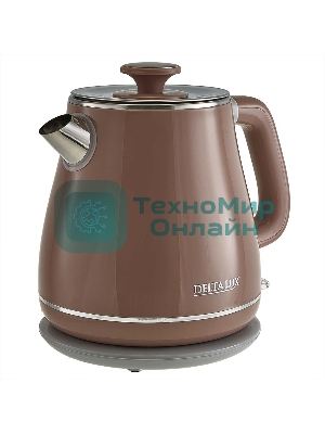 Чайник электрический Delta LUX DE-1019 (1,8 л, металл/пластик) коричневый