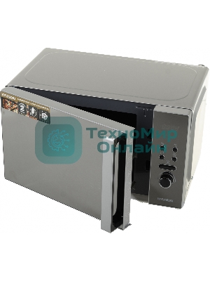 Микроволновая печь Hyundai HYM-D3002 серебристый, 20 л, 700 Вт, переключатели - кнопки, поворотный механизм