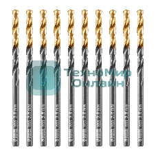 Сверло по металлу Denzel 3,8 мм, HSS-Tin, Golden Tip, 10 шт.