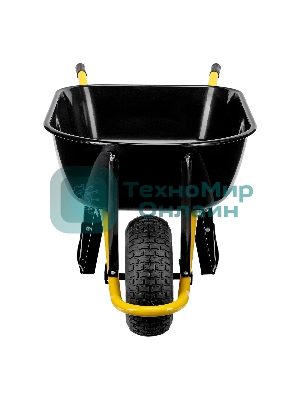 Тачка строительная Denzel усиленная, объем 130 л, 230 кг, колесо 15х6.00-6