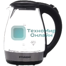 Чайник электрический Hyundai HYK-G2030 1.7 л, 2200 Вт, черный (корпус: стекло)