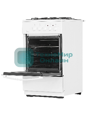 Плита комбинированная Flama RK 23-105 W белый, конфорок 4 шт, духовка 50 л, 50 см x 85 см x 60 см