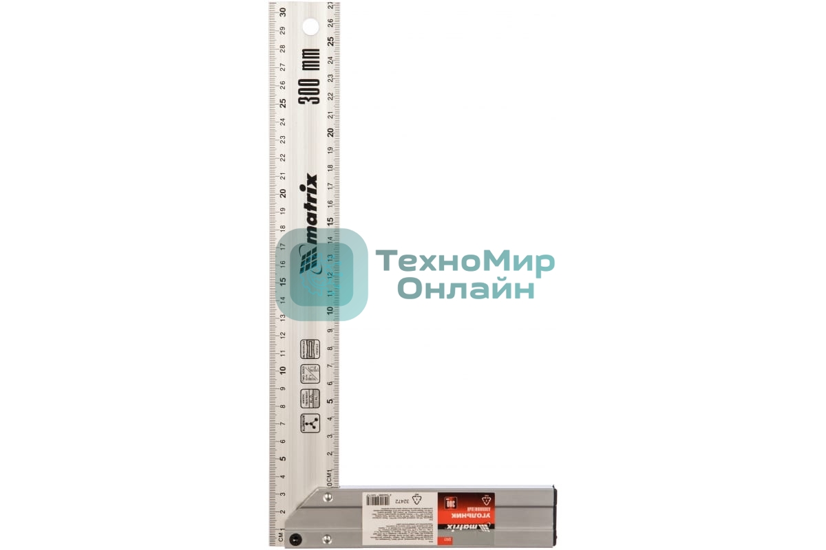 Угольник Matrix, 300 мм, алюминиевый, литой