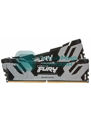 Оперативная память Kingston Fury Renegade, DDR5, 32GB (2x16GB), 6400MHz, CL32, DIMM, с радиатором, серебристый/черный