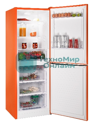 Холодильник Nordfrost NRB 161NF OR оранжевый двухкамерный 170/105 л морозилка снизу, No Frost