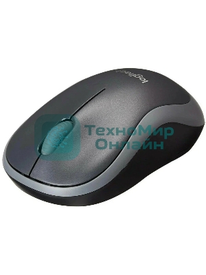 Мышь беспроводная Logitech M186 черный/серый, 1000 dpi, радиоканал, USB, кнопки - 3