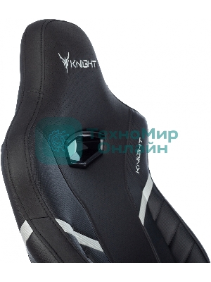 Кресло Knight Thunder 5X черный, экокожа, 120 кг, механизм качания