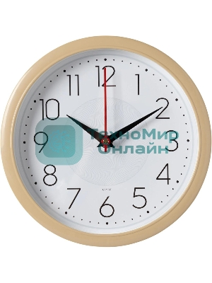 Часы настенные аналоговые Бюрократ WALLC-R83P D22 см белый/бежевый