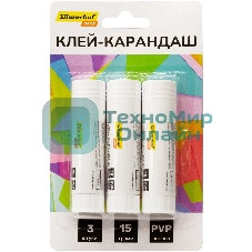 Клей-карандаш Silwerhof Daily 15гр ПВП блистер (упаковка:3шт)