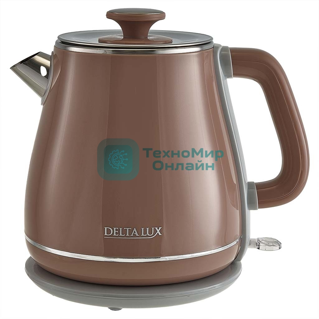 Чайник электрический Delta LUX DE-1019 (1,8 л, металл/пластик) коричневый