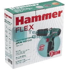Дрель-шуруповерт Haммer ACD12CS, 12 В, 1,5 Ач, 26 Нм, щеточный