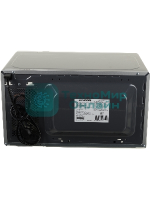 Микроволновая печь Hyundai HYM-D3002 серебристый, 20 л, 700 Вт, переключатели - кнопки, поворотный механизм