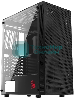 Компьютерный корпус Bloody BD-CC115 черный без БП ATX 8x120мм 1xUSB 2.0 1xUSB 3.0 audio bott PSU