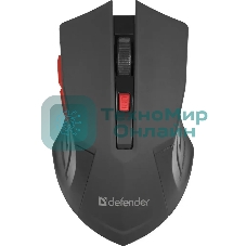Мышь беспроводная Defender Accura MM-275 красный, 1600 dpi, радиоканал, USB, кнопки - 6